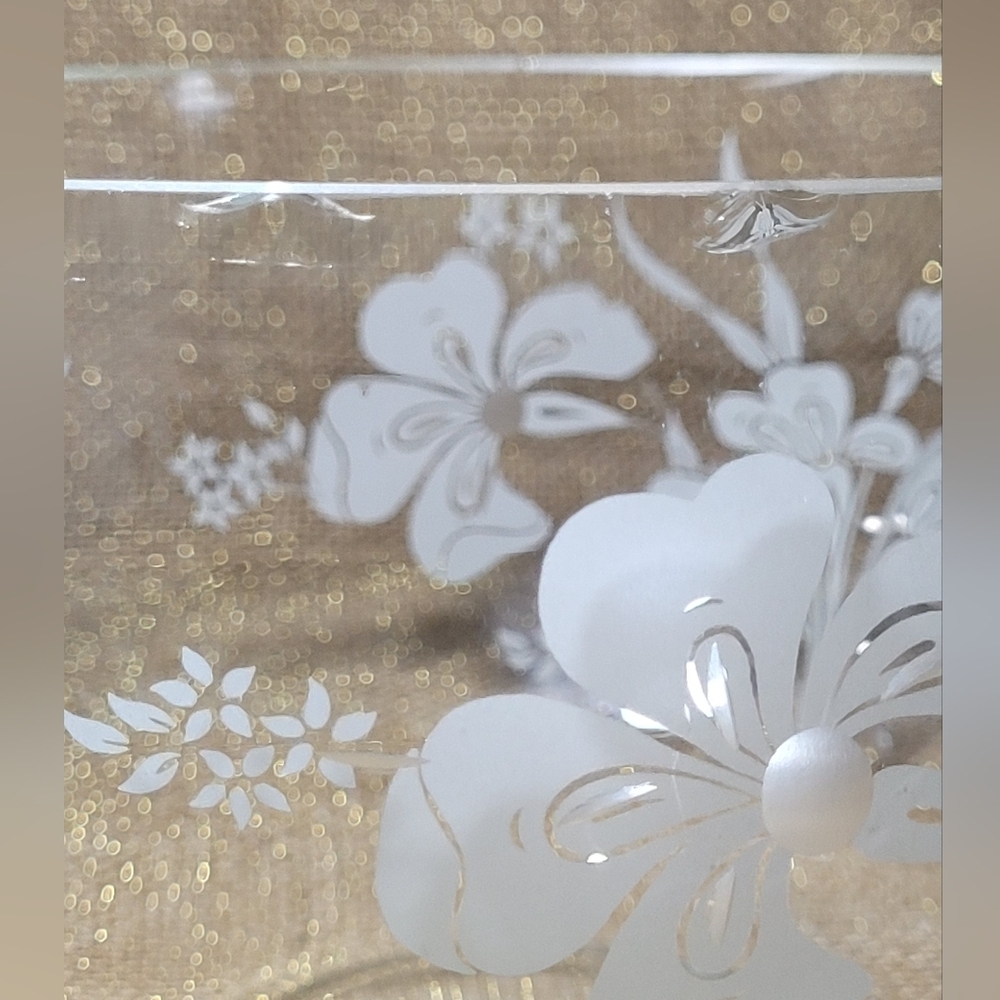 Vintage Pasabahce Round Floral Etched Crystal Serving Or Fruit Bowl Made‎ Turkey - Picture 6 of 6
